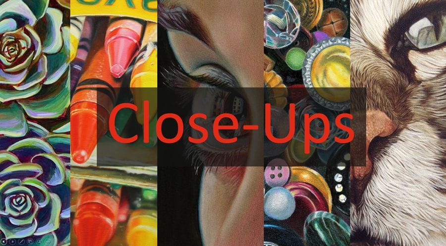 Close up pencils art supplies paints for painting and drawing