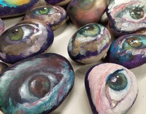 Painting Eyes on Pebbles