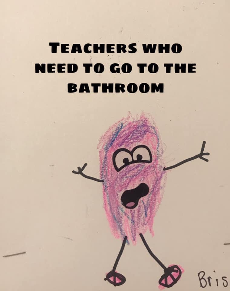 art teacher scribble people