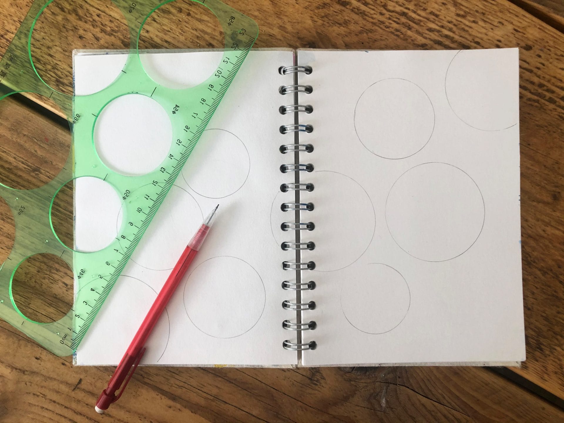 Sketchbook page with circles