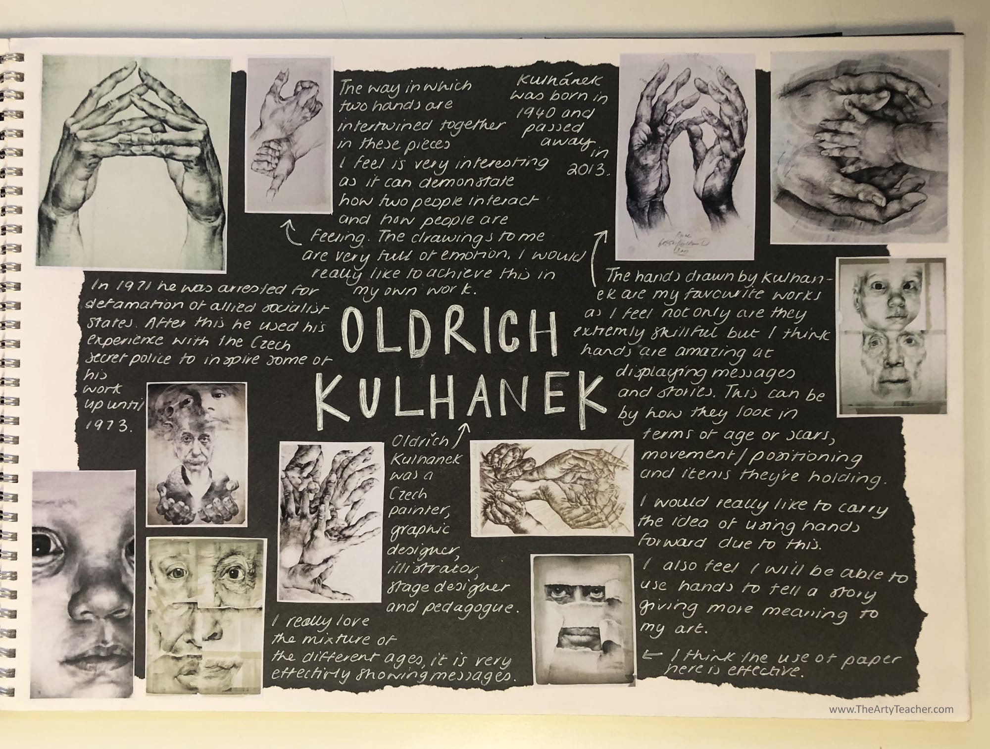 artist research page ks3