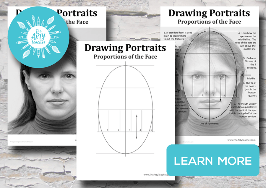 Teaching students how to draw faces.