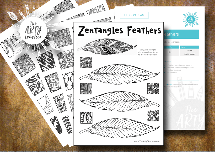 zentangles feathers