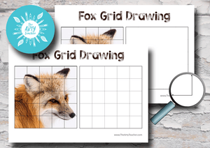 Fox Grid Drawing 2