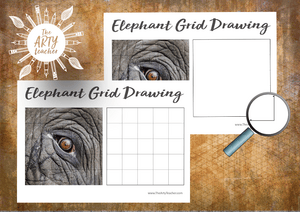 Elephant Eye Grid Drawing