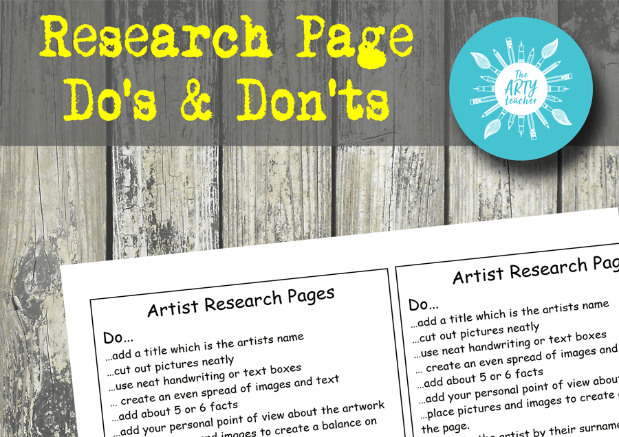 artist research page lesson