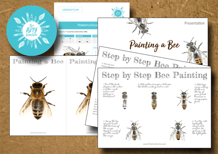 Bee tutorial cover How to watercolour a bee