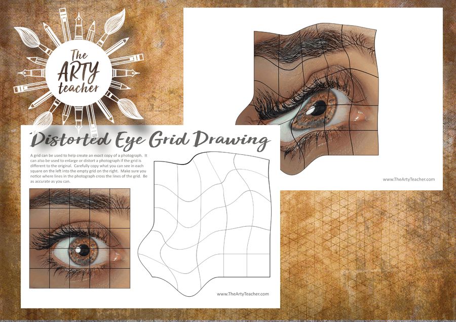 Distorted Eye Grid Drawing