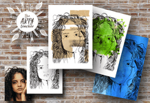 Adobe Fresco Line Portrait with Experimental Surfaces