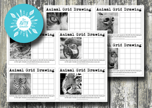 Art Extension Tasks – 8 Mini Grid Drawings of Animals