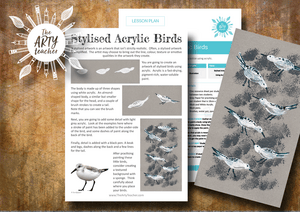 Stylised Acrylic Birds