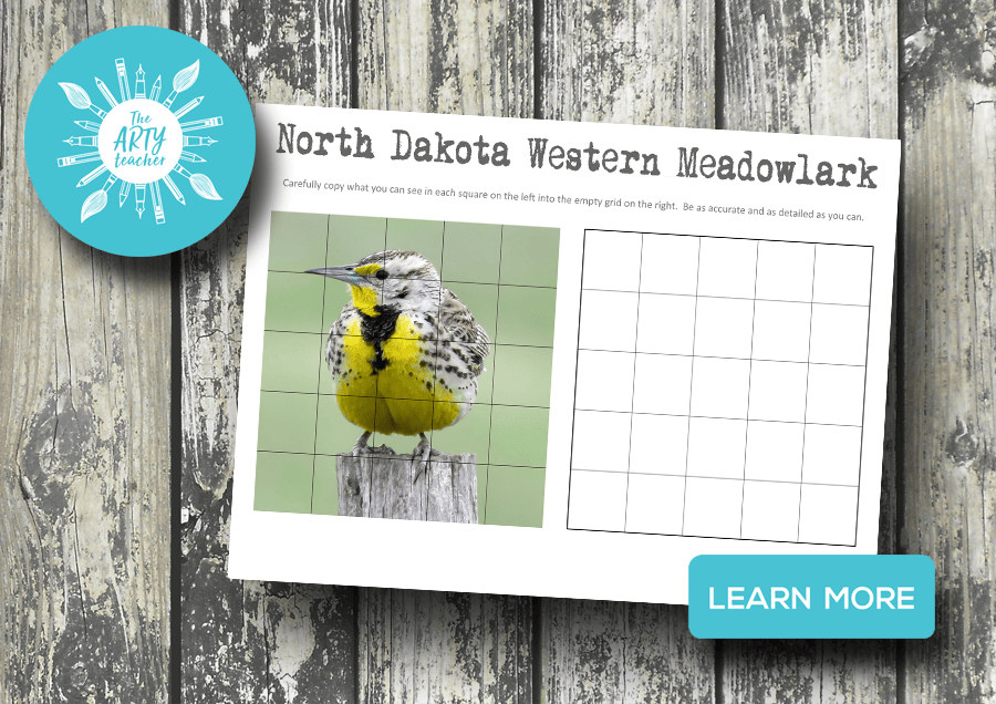 How to draw a North Dakota Western Meadowlark.