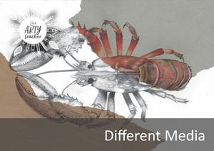 Drawing a Lobster with Different Media